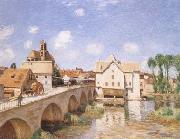 Alfred Sisley The Bridge of Moret (mk09) oil painting on canvas